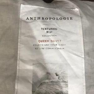 Anthropologie Bedding Textured Riji Queen Duvet Cover Poshmark